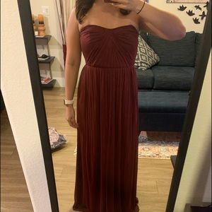 David’s Bridal Burgundy Convertible Dress